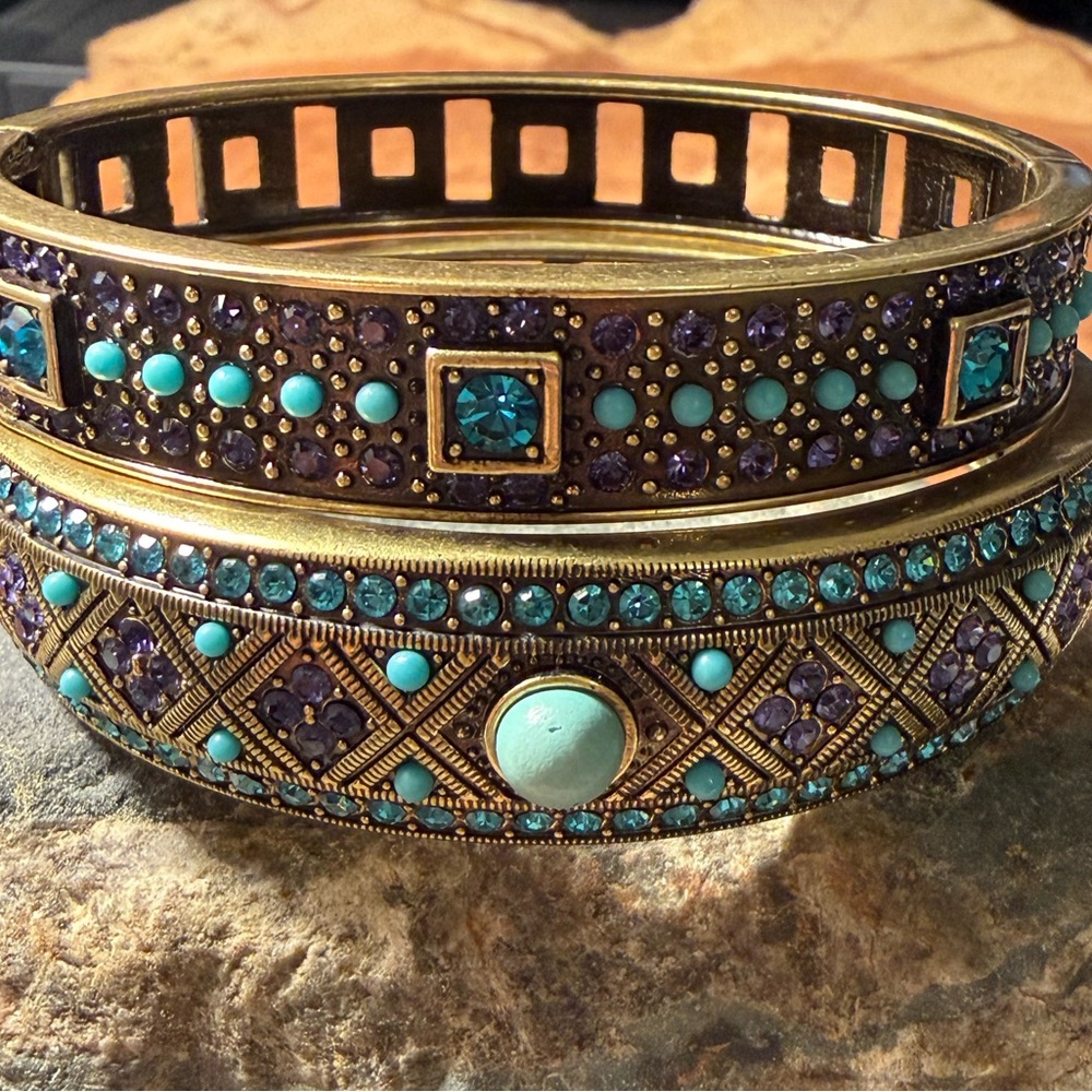 2 Stackable Heidi Daus Rhinestone Bracelets - image 1